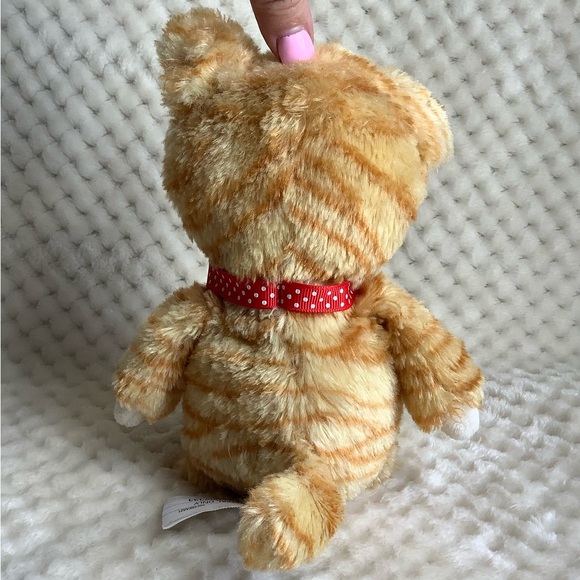 Kinder Surprise Plush Orange Striped Cat Stuffed Animal Toy w Red Collar - Picture 3 of 8